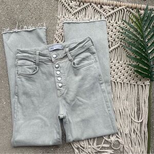 Zara High Rise Sage Green Jeans Size 4